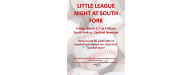 Little League Night at South Fork Friday, March 31st @ 7pm